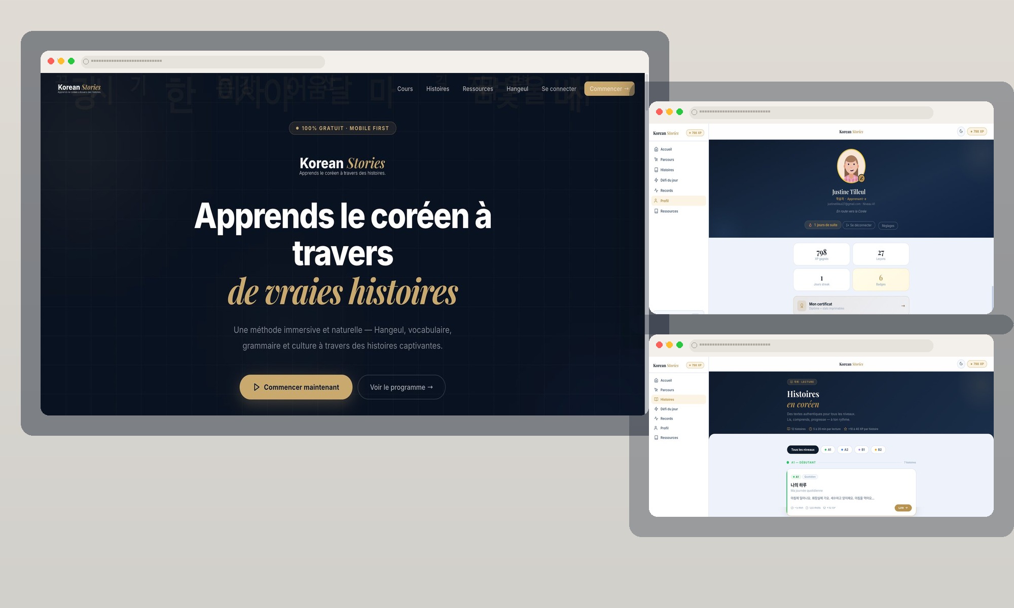 Korean Stories, Produit & UI/UX